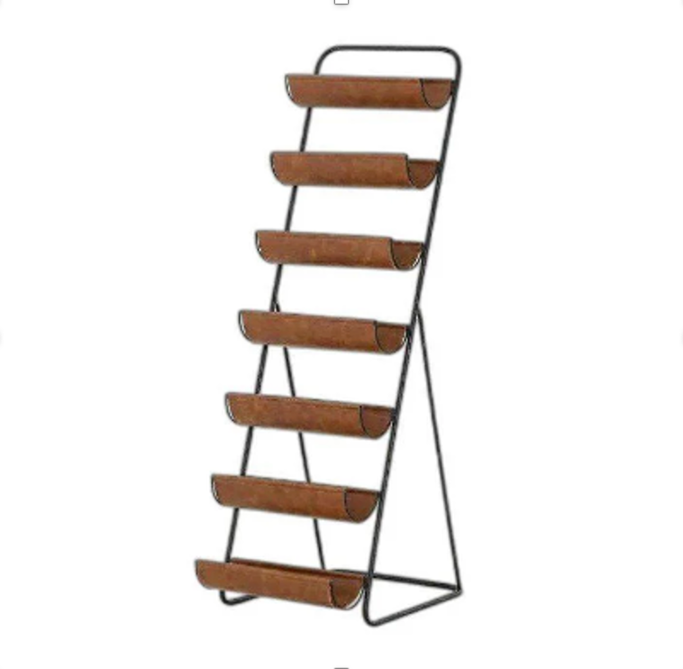 Leather Standing Wine Rack - Tan