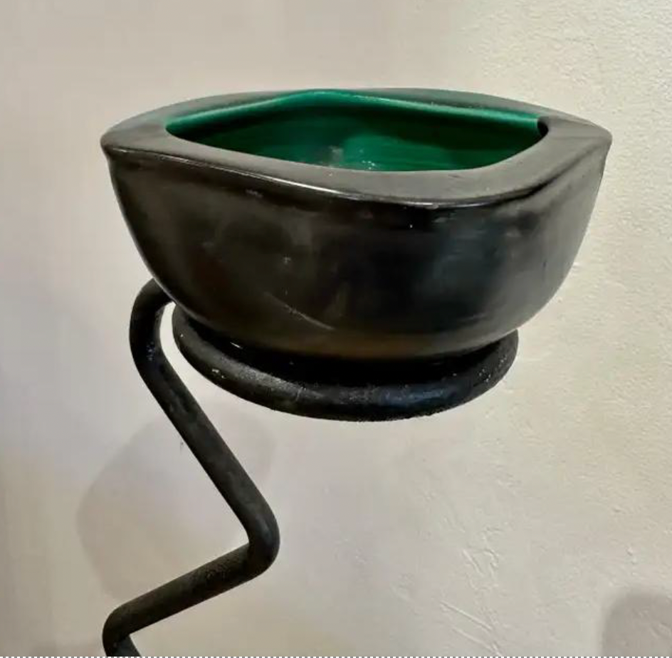 Ceramic Standing Ashtray - Emerald