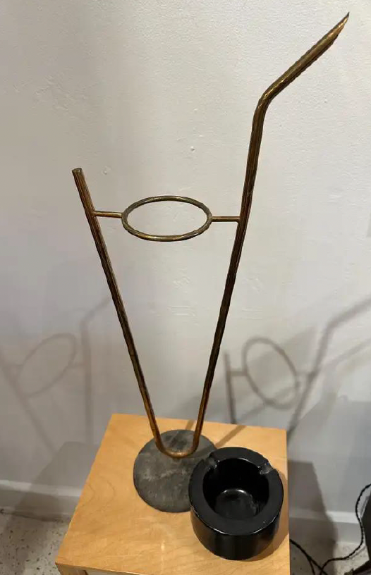 Ceramic Standing Ashtray - Black