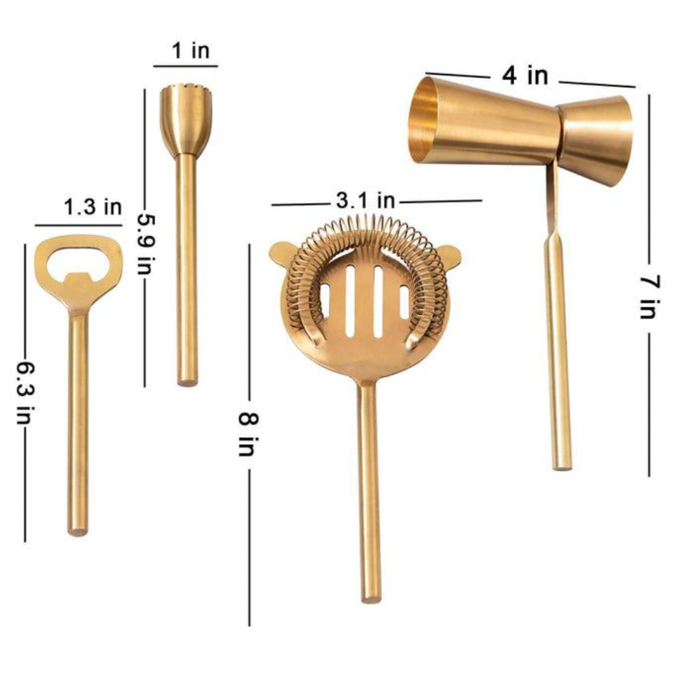 Florence Brass Bar Tools Set